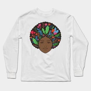 African American afro girl Long Sleeve T-Shirt